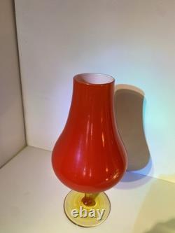 60s Empoli Tulip Vase Uv Reacting Cased Glass