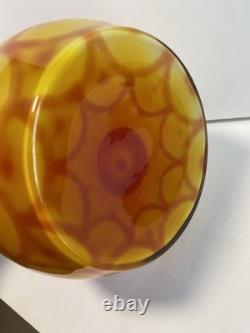 60s Scandinavian cased glass vase & Ball Peacock pattern, from Elme Glasbruk