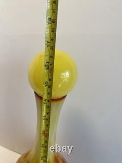 60s Scandinavian cased glass vase & Ball Peacock pattern, from Elme Glasbruk
