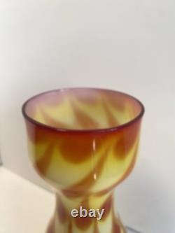 60s Scandinavian cased glass vase, Peacock pattern, from Elme Glasbruk
