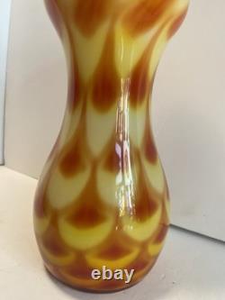 60s Scandinavian cased glass vase, Peacock pattern, from Elme Glasbruk