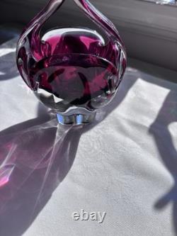 7x Bohemia Glass, Josef Hospodka VGC. Chribska Baskets x7 Glass Art Vintage