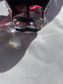 7x Bohemia Glass, Josef Hospodka VGC. Chribska Baskets x7 Glass Art Vintage