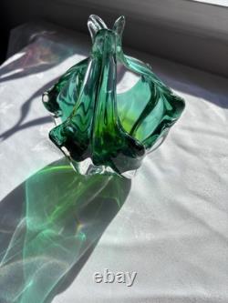 7x Bohemia Glass, Josef Hospodka VGC. Chribska Baskets x7 Glass Art Vintage