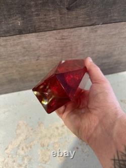 8 Murano Alessandro Mandruzzato Sommerso Faceted Large Glass Vase Italy