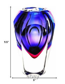 9 Purple Art Glass Vase