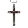 925 Sterling Silver Vintage April Glass Birthstone Cross Necklace Charm Pendant