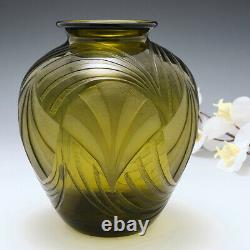 A Fine Art Deco Geometric Fan Pattern Vase By Legras c1930