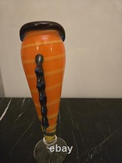 A Striking Strömbergshyttan Fish art glass vase, designed by Anna Örnberg