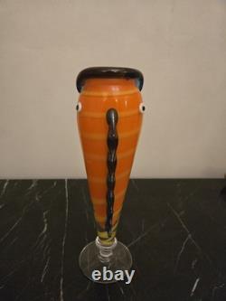 A Striking Strömbergshyttan Fish art glass vase, designed by Anna Örnberg