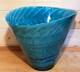 A Stunning Vintage 80s Murano Large Aquatic Blue Vase 9x12 Inches Mint Condition