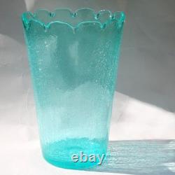 A large mid-century modern art glass Retro crackle ice Vase 31.5cm C. 1970's+