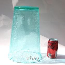 A large mid-century modern art glass Retro crackle ice Vase 31.5cm C. 1970's+