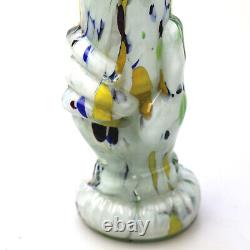 A wonderful antique large end of day glass novelty hand Vase C. 19th/early 20thC