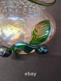ANTIQUE KRALIK BOHEMIAN ART NOUVEAU ART GLASS VASE, c 1900