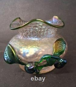 ANTIQUE KRALIK BOHEMIAN ART NOUVEAU ART GLASS VASE, c 1900