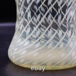 ART NOUVEAU C19th John Walsh Spiralling Dots URANIUM VASELINE GLASS VASE