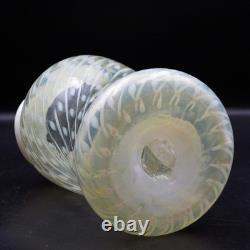 ART NOUVEAU C19th John Walsh Spiralling Dots URANIUM VASELINE GLASS VASE