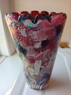 AVEM Murano Vase 8 Tall Cased Art Glass 1950s Good Condition Bizantino series