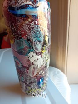 AVEM Murano Vase 8 Tall Cased Art Glass 1950s Good Condition Bizantino series