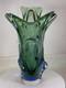 Absolutely Stunning Sklo Czech Glass Splash Vase Very Heavy! Superb Condition