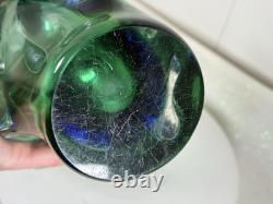 Absolutely Stunning Sklo Czech Glass Splash Vase Very Heavy! Superb Condition