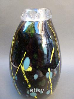 Abstract Art Glass Vase Signed Vinas Spain