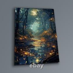 Abstract Landscape Wall Art, Tempered Glass Wall Art, Glass Printing, Firefly