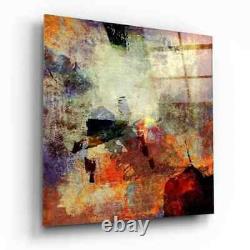 Abstract Volcanic Colours Square Glass Wall Art Living Room Nature Beauty Love