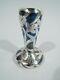 Alvin Vase 3375 Art Nouveau Austrian Iridescent Glass Silver Overlay