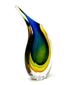 Amazing High Quality Murano Sommerso Submerged Art Glass Vase Formia / Onesto