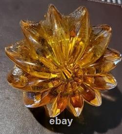 Amber Glass. Hole At Base. Signed On Top. Tiny Glitters Like Inside. Not Known To Me