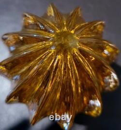 Amber Glass. Hole At Base. Signed On Top. Tiny Glitters Like Inside. Not Known To Me
