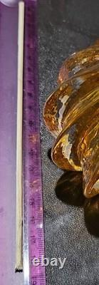 Amber Glass. Hole At Base. Signed On Top. Tiny Glitters Like Inside. Not Known To Me