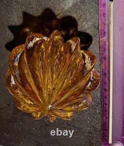 Amber Glass. Hole At Base. Signed On Top. Tiny Glitters Like Inside. Not Known To Me