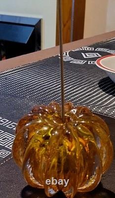 Amber Glass. Hole At Base. Signed On Top. Tiny Glitters Like Inside. Not Known To Me