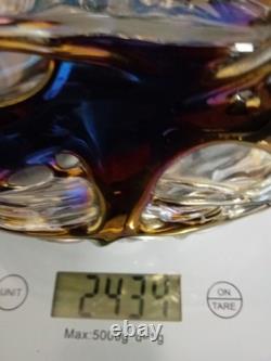 Angelo Rinaldi Studio Art Glass Crushed Vase Made In Italy 22.5cm Height Vintage