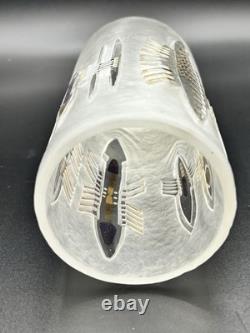 Anja Isphording 1989 Art Glass Vase Signed Cast Carved Studio Glass 17cm