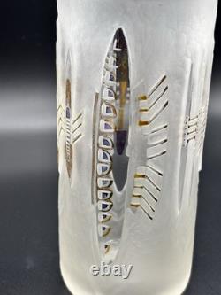 Anja Isphording 1989 Art Glass Vase Signed Cast Carved Studio Glass 17cm