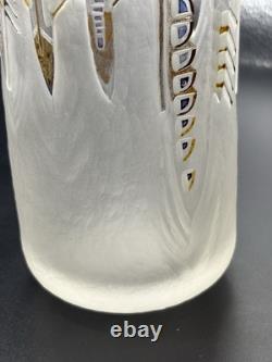 Anja Isphording 1989 Art Glass Vase Signed Cast Carved Studio Glass 17cm