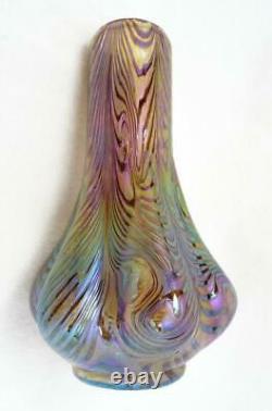 Antique Art Nouveau Bohemian Iridescent Art Glass Vase Loetz Steinwald Kralik