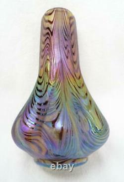 Antique Art Nouveau Bohemian Iridescent Art Glass Vase Loetz Steinwald Kralik