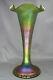 Antique Art Nouveau Iridescent Green Glass Vase Circa Late 1890's To Early 1900s