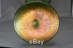 Antique Art Nouveau Iridescent Green Glass Vase circa late 1890's to early 1900s