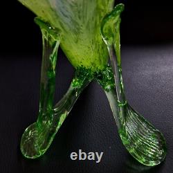 Antique Art Nouveau Kralik floriform glass vase. Freeblown 1900's