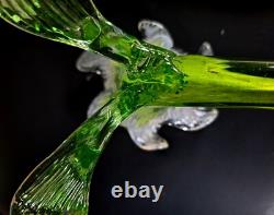 Antique Art Nouveau Kralik floriform glass vase. Freeblown 1900's