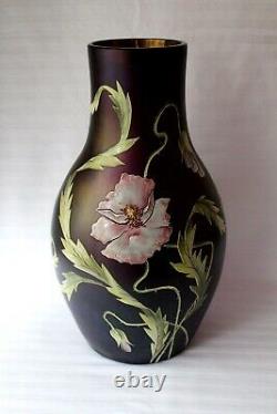 Antique Bohemian Art Nouveau Ferdinand von Poschinger glass vase c 1900