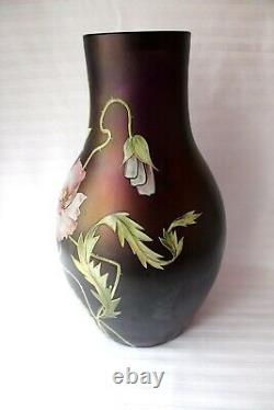 Antique Bohemian Art Nouveau Ferdinand von Poschinger glass vase c 1900