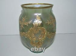 Antique Bohemian Loetz Iridescent Decorated Olympia Art Glass Vase 780