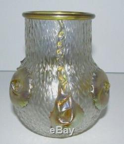 Antique Bohemian Loetz Nautilus Art Glass Vase